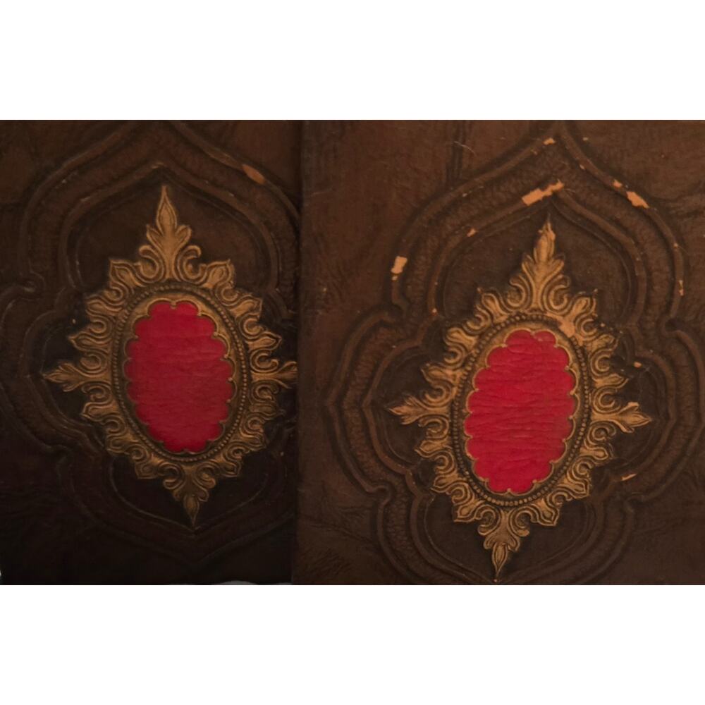 Vintage leather book ends